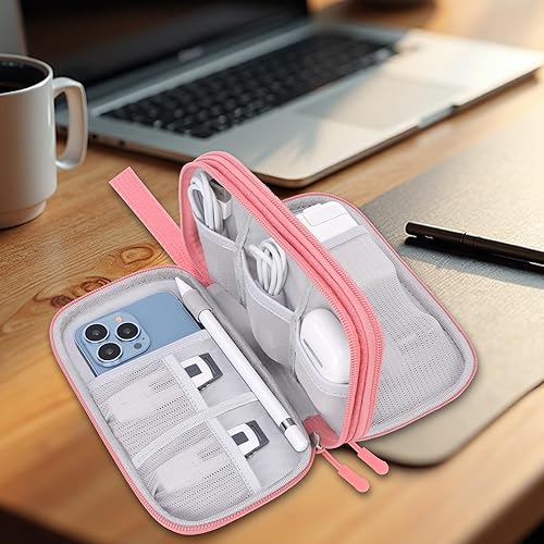 Miniatura 9 de Organizador electrónico, organizador de cables de viaje, bolsa de bolsa de transporte para accesorios electrónicos, funda de transporte portátil de
