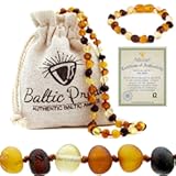Baltic Proud Raw Amber Necklace and Bracelet Gift Set &lpar;Unisex Multi 12&period;5 Inches&sol;5&period;5 Inches&rpar; - Certified Premium Quality Sea