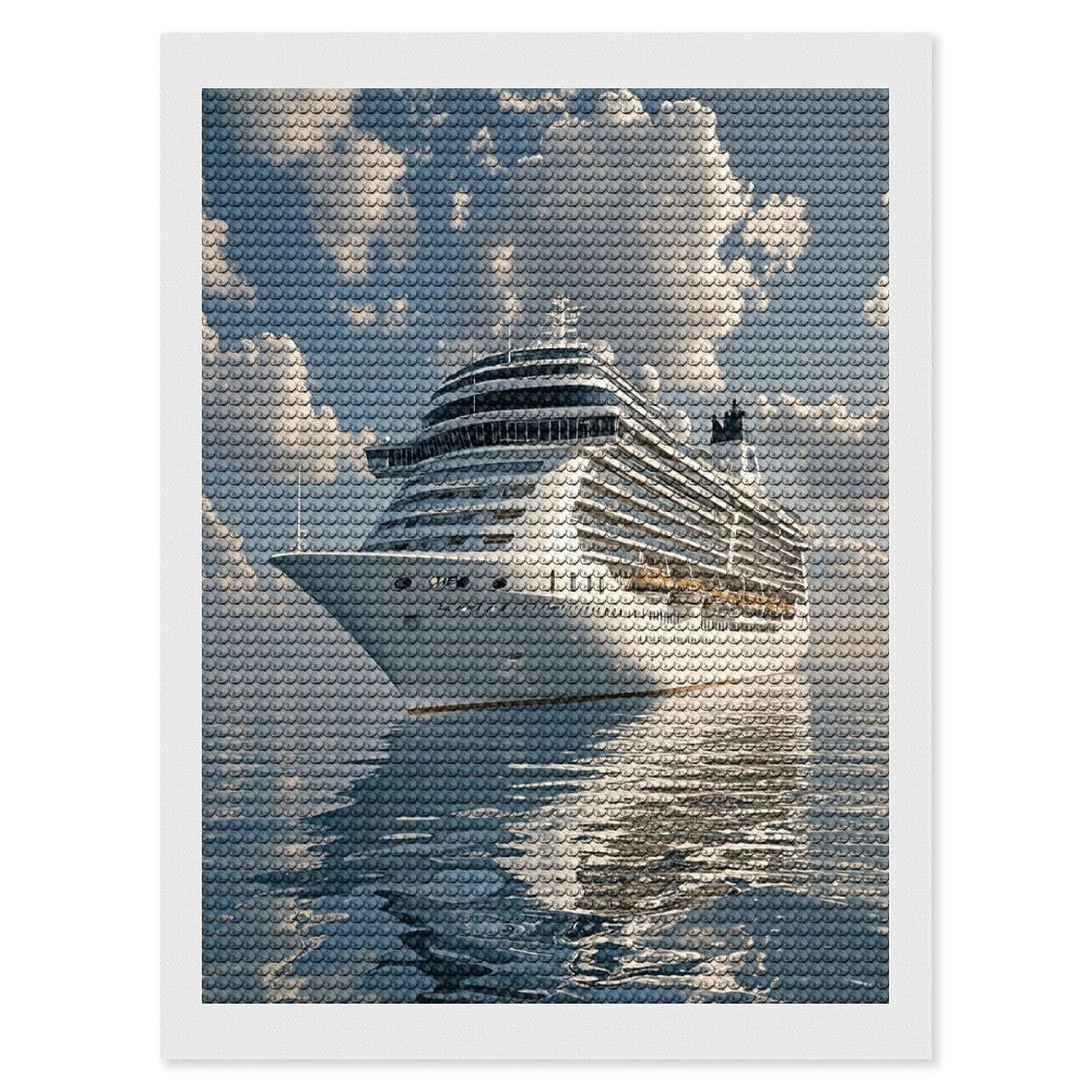 FekiLoot Cruise Ship Diamond Painting Kits for Beginners DIY Diamond Art Kits for Adults Full Drill Round Diamond Dot Gem Art Painting Fun DIY Crafts for Home Kitchen Wall Decor Gift 12"x16"