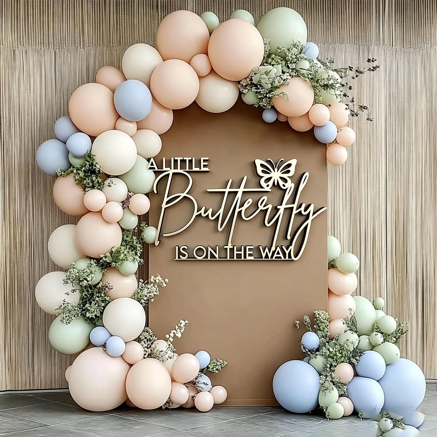A Little Butterfly Is On The Way for Backdrop,Wooden Butterfly Bridal Shower Party Decor for Bride To Be,Spring Wedding Shower,Bachelorette Party Decor