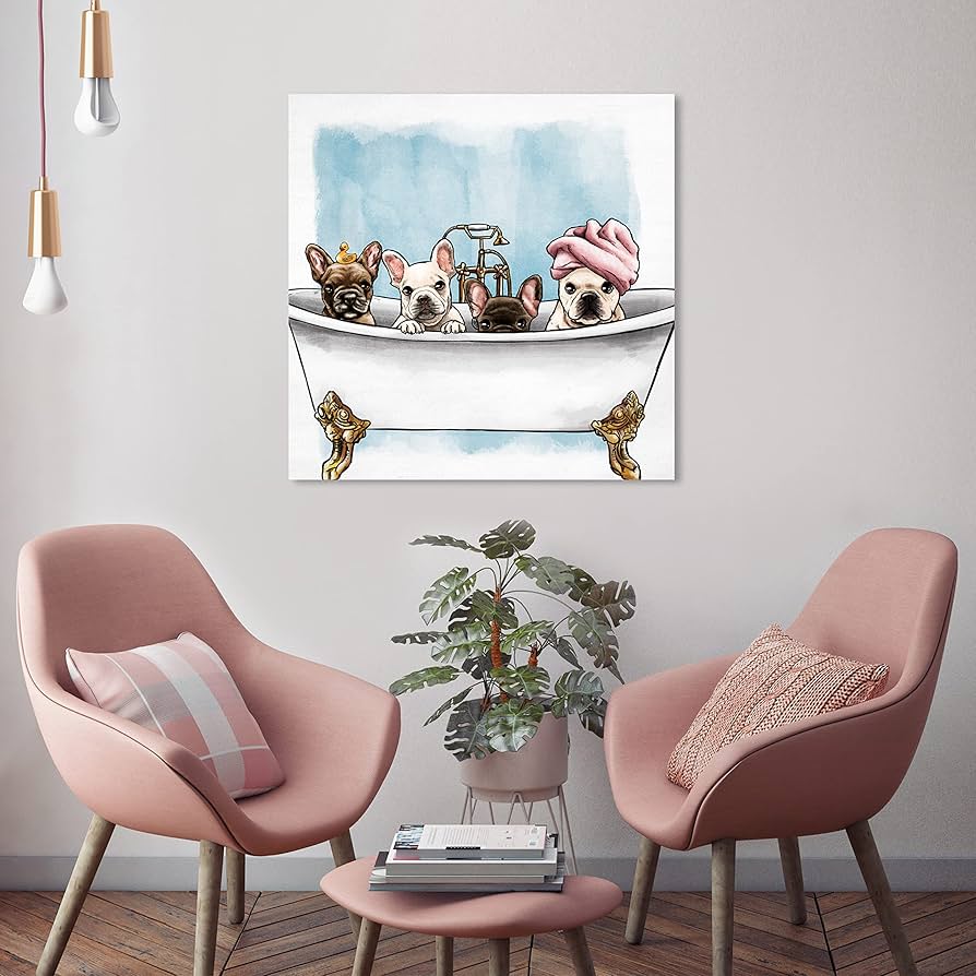 Amazon.com: Oliver Gal 'Frenchies In The Tub' The Dogs and