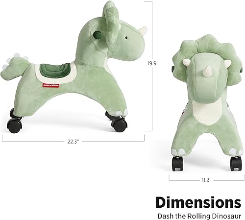 Miniatura 3 de Radio Flyer - Juguete para montar de Dash el dinosaurio rodante para niños pequeños de 1 a 3 años, color verde