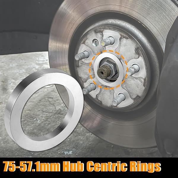 X AUTOHAUX ハブリング 75-57.1mm ホイールハブリング ハブセントリックリング シルバー アルミニウム合金製 軽量高強度 防錆耐腐食 耐久 耐変形 アミルハブリング ハブボアアダプター スポーツカー用 多車種対応 汎用 スポーツカー 高速ブレ防止 損傷防止 4個セット - 2