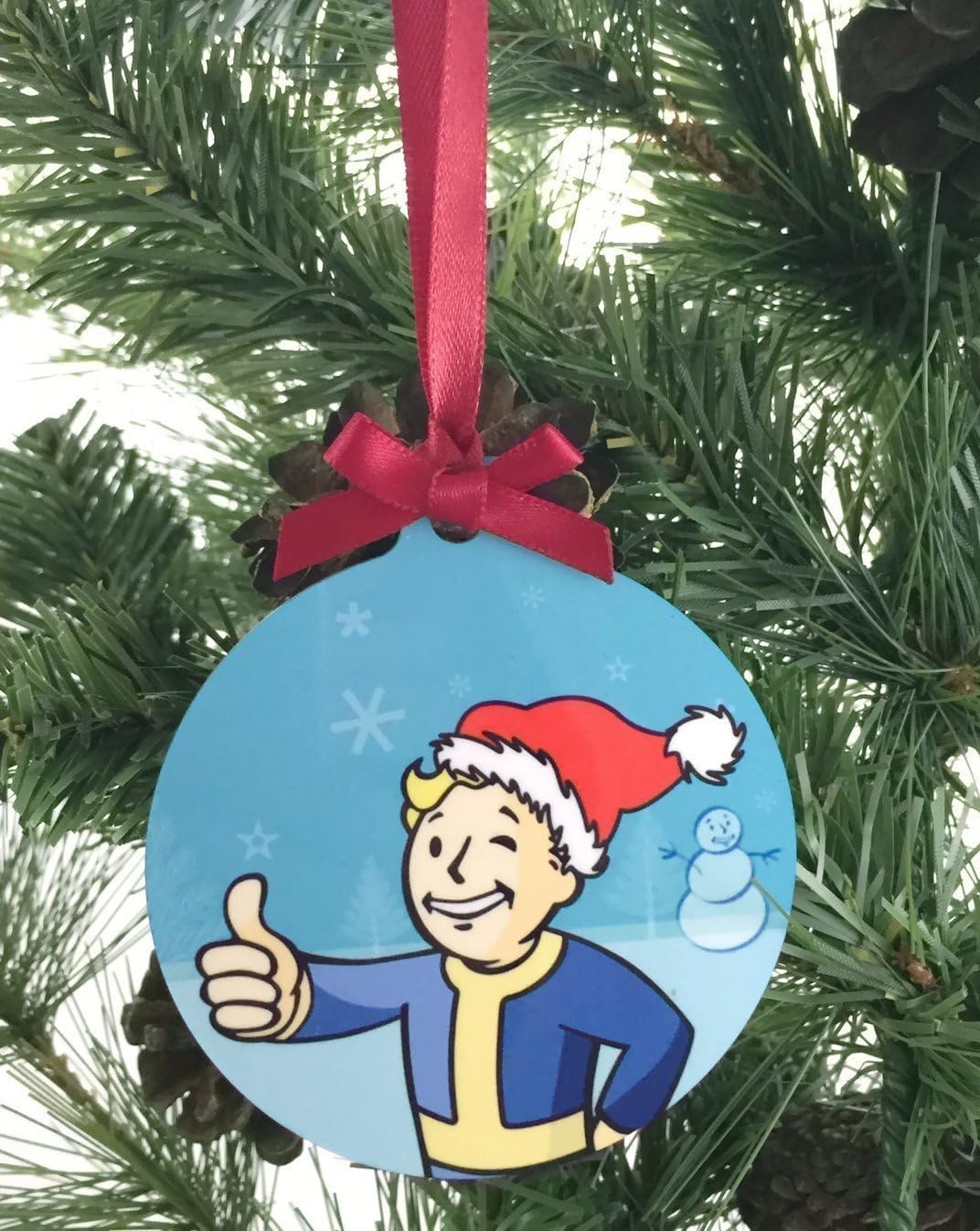 Fallout Vault Boy Aluminum 3" x 3.37" Christmas Tree Holiday Ornament - Personalize