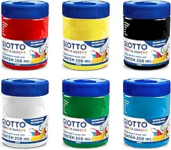 GIOTTO Tinta Tempera Guache 250ml, 014000, Kit com 6 Cores