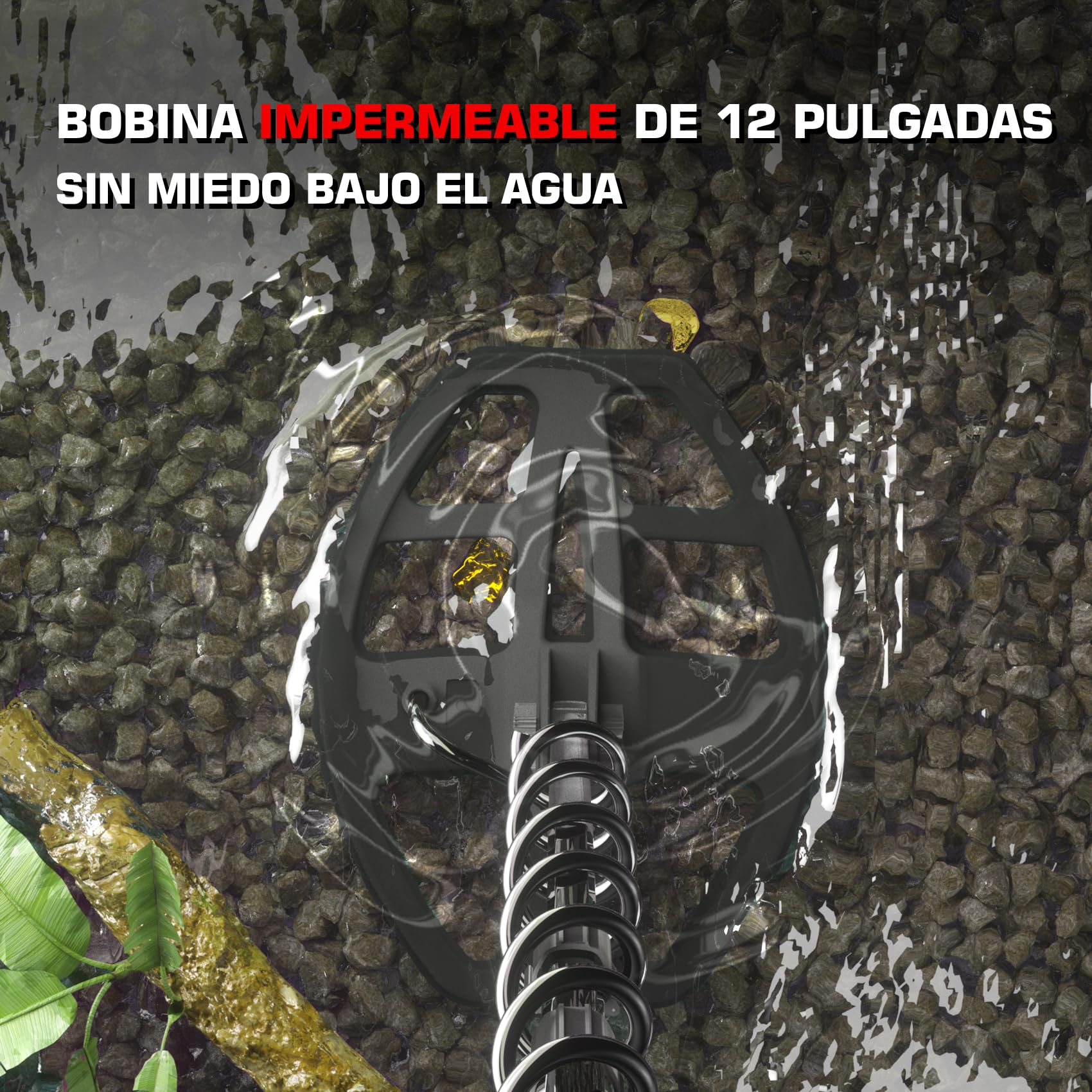 DR.ÖTEK Detector de Metales Profesional de Alta precisión e Innovador Detector de Metales con nivelación de Suelo, 5 Modos, Bobina Doble D Impermeable de 12 Pulgadas, Detector de Oro para Caza en la