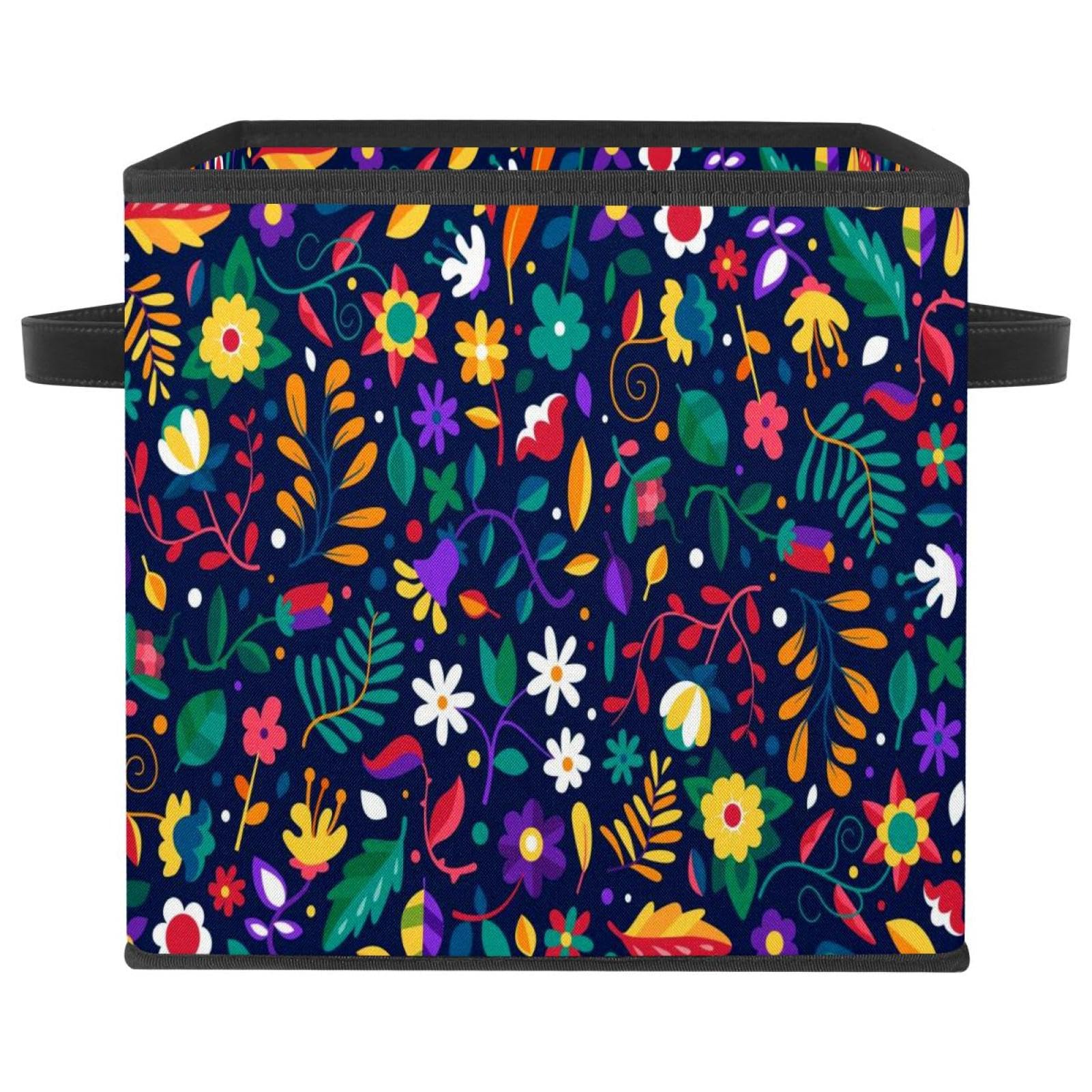 Cube de rangement en tissu à motif floral pour organiser la chambre