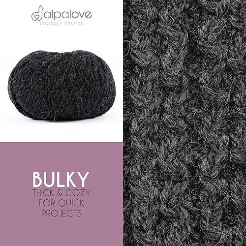 Vista 110 de Bulky Set (6 x 1.75 oz) Super Soft Baby Alpaca Hilo de tejer gris verde 328 yardas Gris Verde,Beige,Azul y verde,Cappuccino,Azul Oscuro,Gris