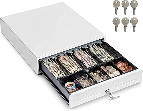 Mini cajón de caja registradora para sistema de punto de venta POS con bandeja de dinero de 4 billetes 5 compartimento extraíble para monedas 24 V