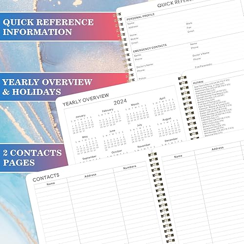 Miniatura 6 de Agenda 2024  Agenda 2024, enero a diciembre, 8 x 10 pulgadas, agenda 2024 semanal y mensual, calendario 2024 planificador de 12 meses