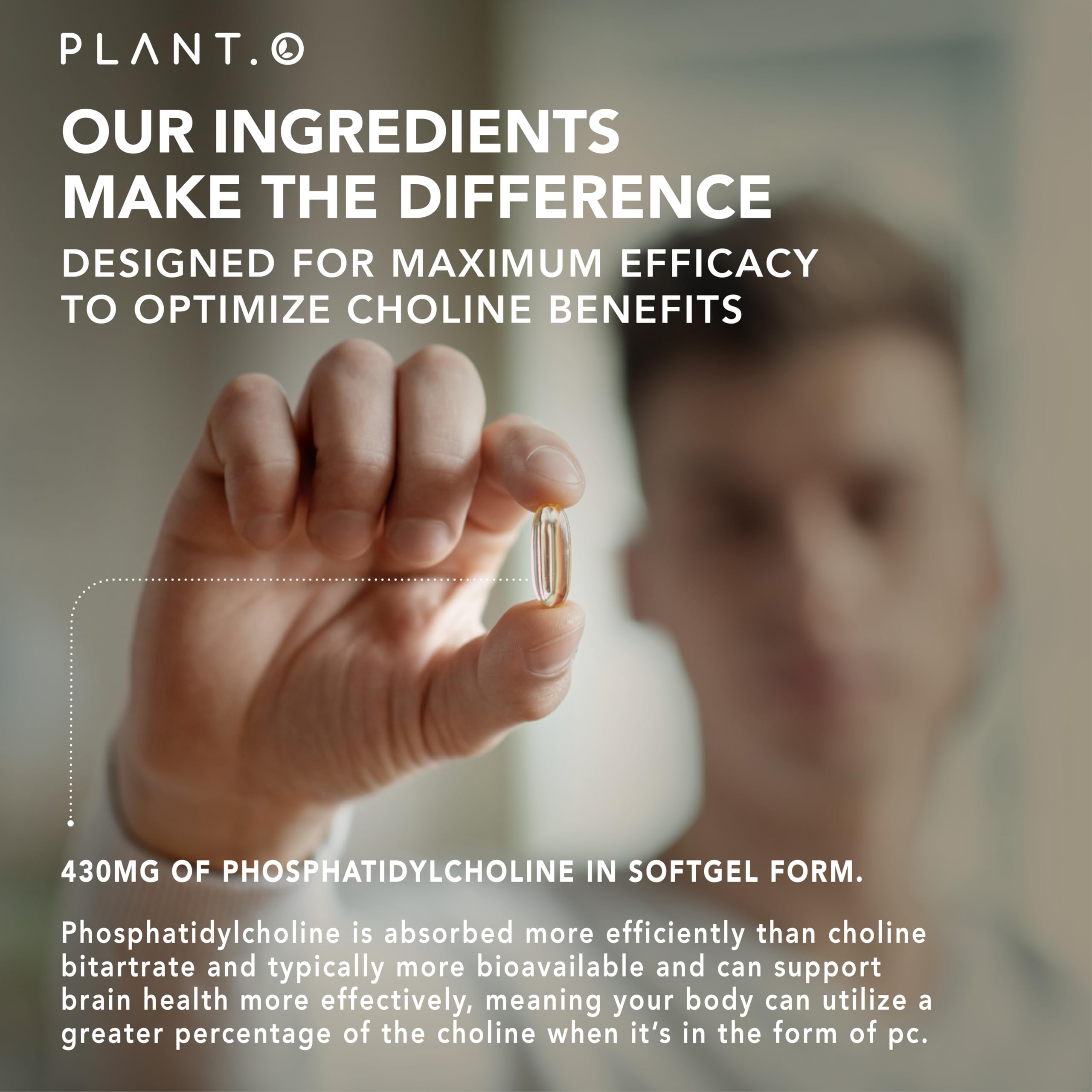 PLANT.O NUTRITION Choline Phosphatidyl Supplement | 60 Softgels — Amazon image 4