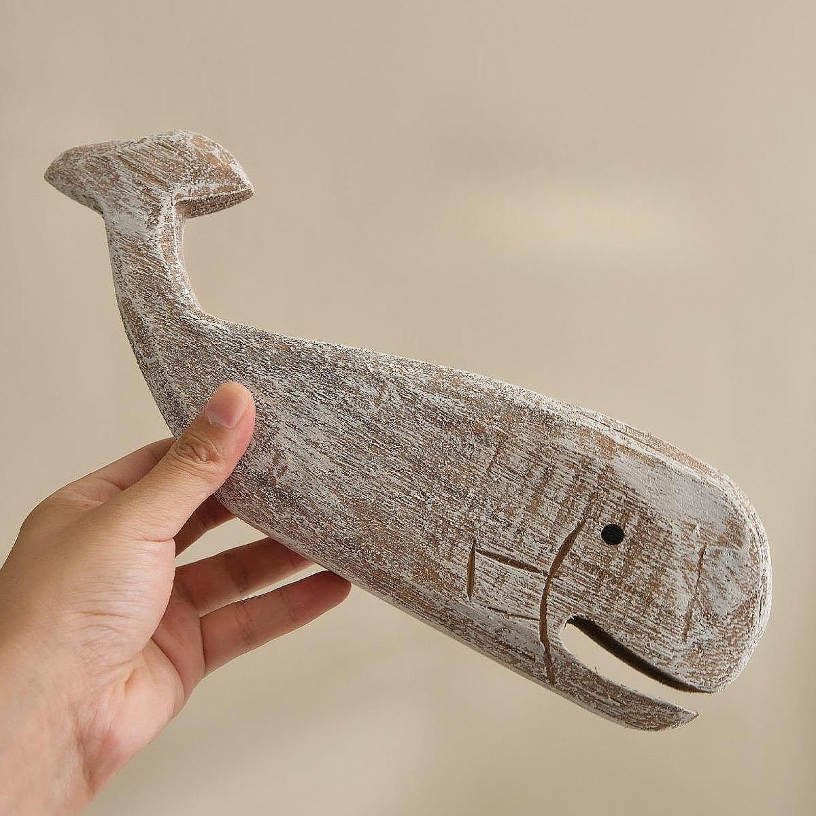 Amazon.co.jp: Cuticate 木製クジラ彫刻 木彫りの置物 卓上像