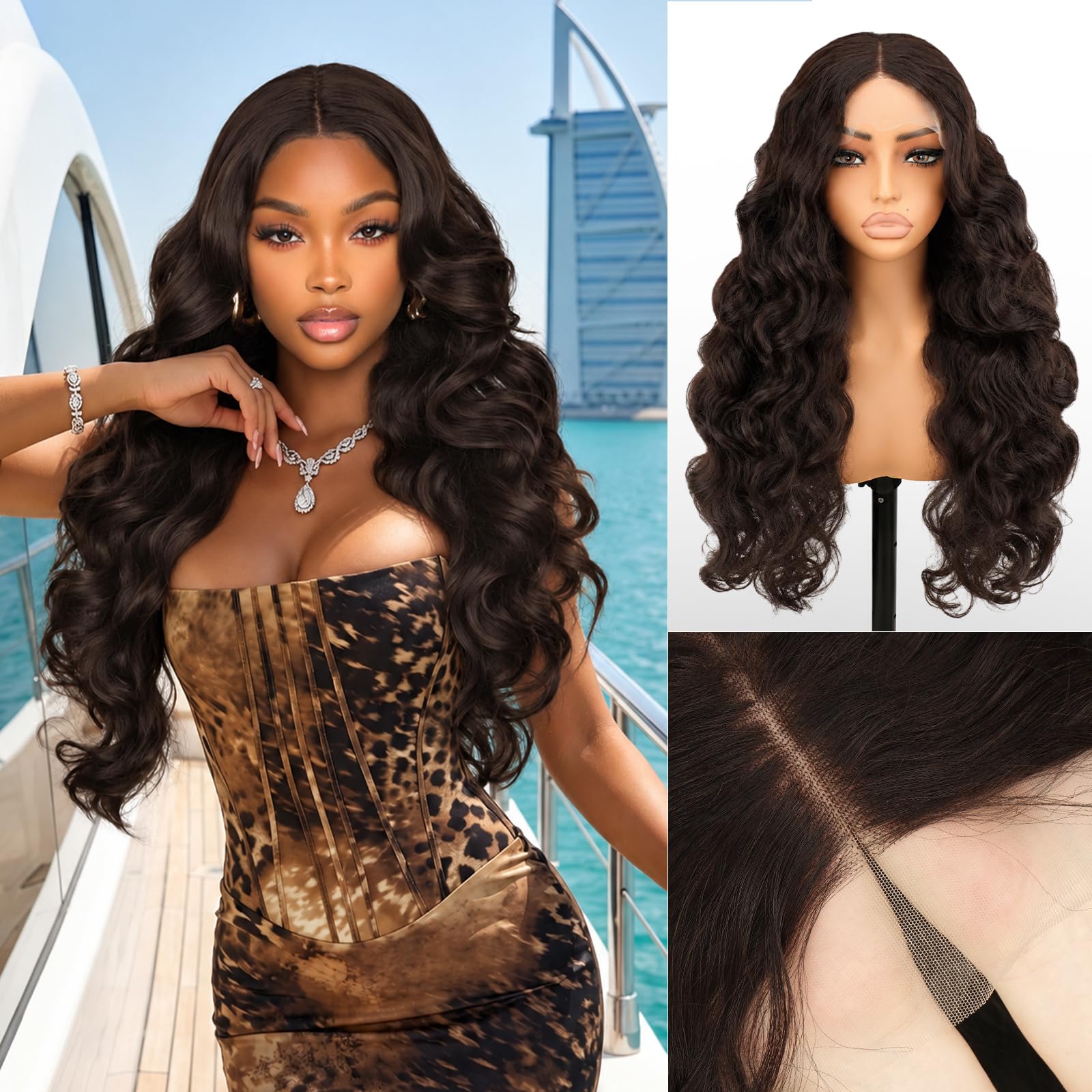Sofeiyan 13x4 Transparent Lace Front Perücken,66 cm Klebefreie Perücke