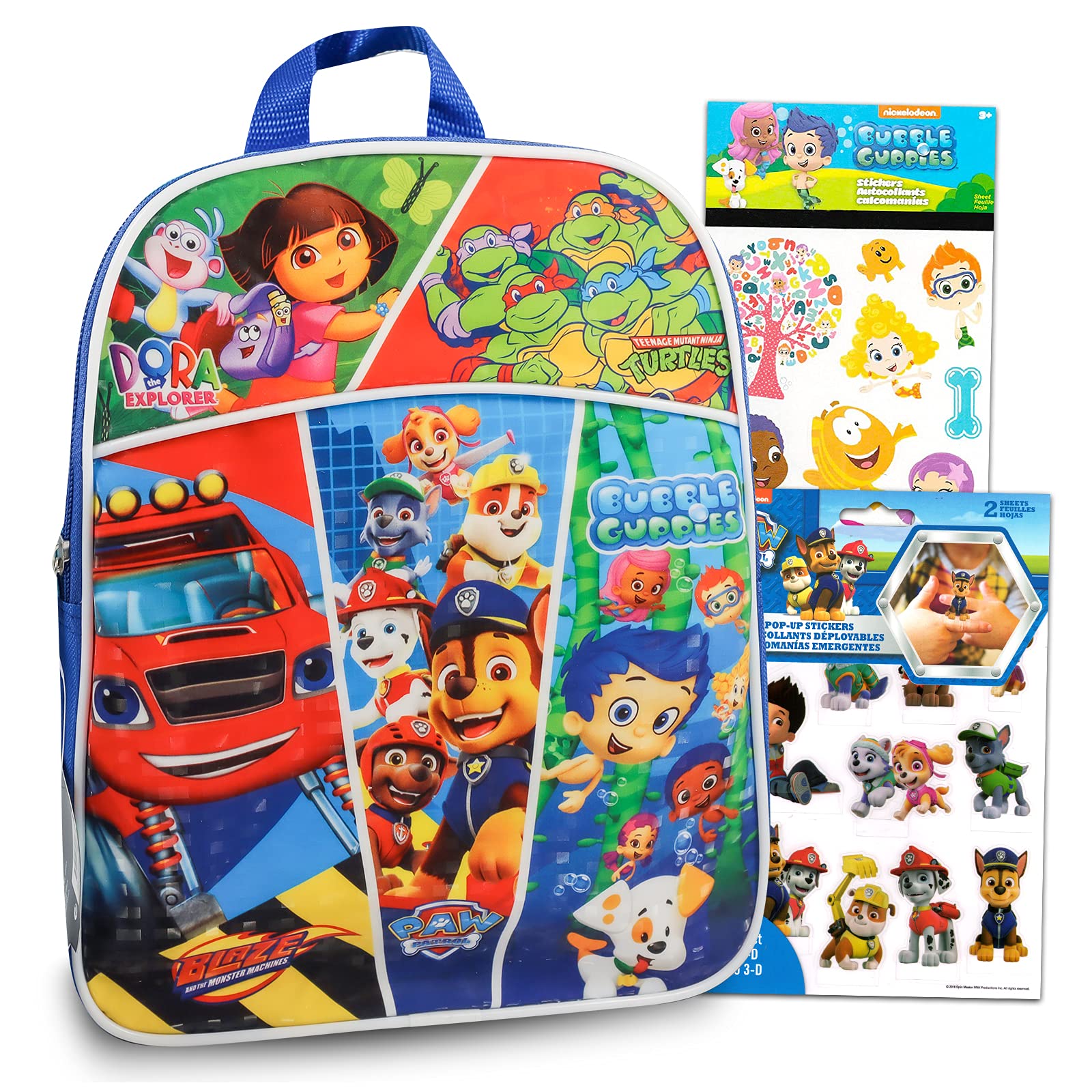 Nick Jr Mini Backpack Toddler Bundle Featuring Paw Patrol, Bubble Guppies, Dora The Explorer