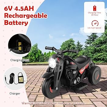 Amazon.com: HONEY JOY Ride On Motorcycle, 6V Toddler