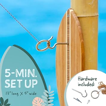 Tiki Toss Ring Toss Game for Adults - Hook and Ring Games with String and Hooks for Indoor/Outdoor Use, Man Cave Decor & Stuff, Gifts for Men/College - Standard or Deluxe 12.3 / Tiny 5
