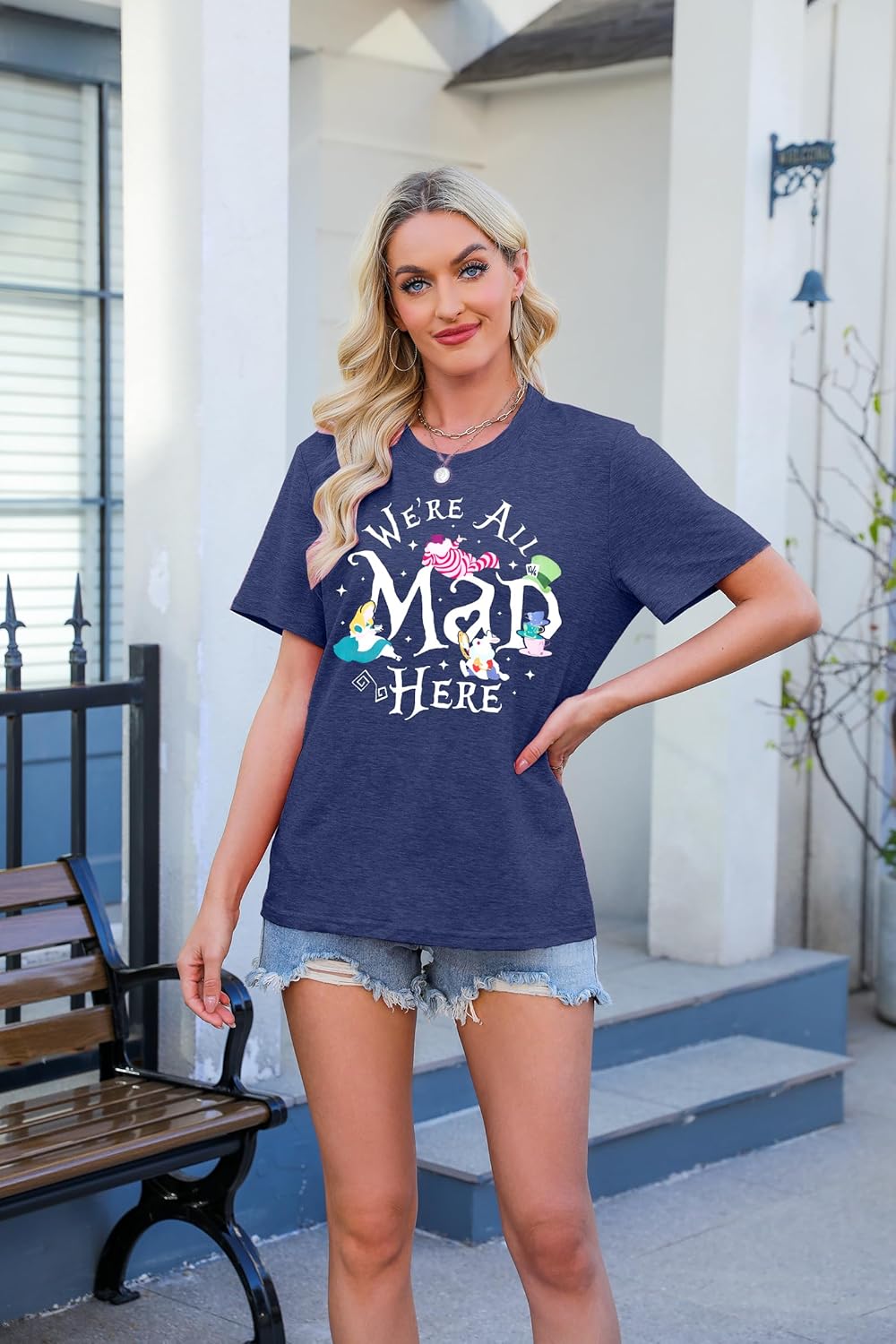 Magical Shirt Women Magic Princess T-Shirt We're All Mad Here Fairy Graphic Shirts Vacation Party Casual Short Sleeve Top - Image 3