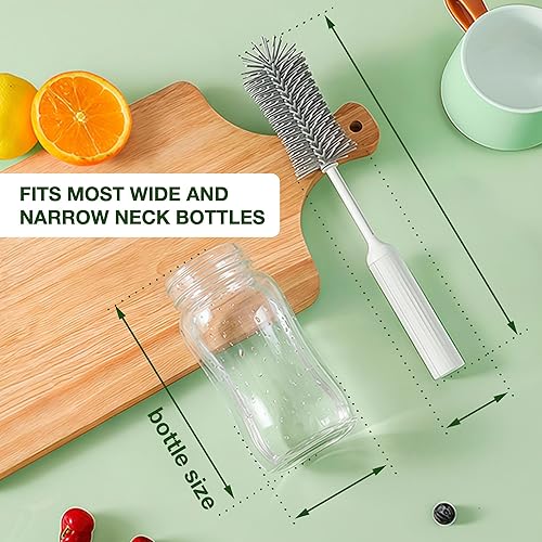 Miniatura 6 de Juego de cepillos para botellas 6 en 1 con soporte, kit de limpieza multiusos para biberones, botellas de agua reutilizables, popotes y tapas, sin
