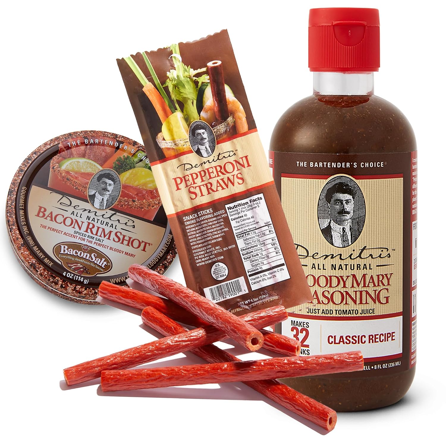 Demitri's Ultimate Bloody Mary Cocktail Kit, Variety Pack of 3 Drink Mixes