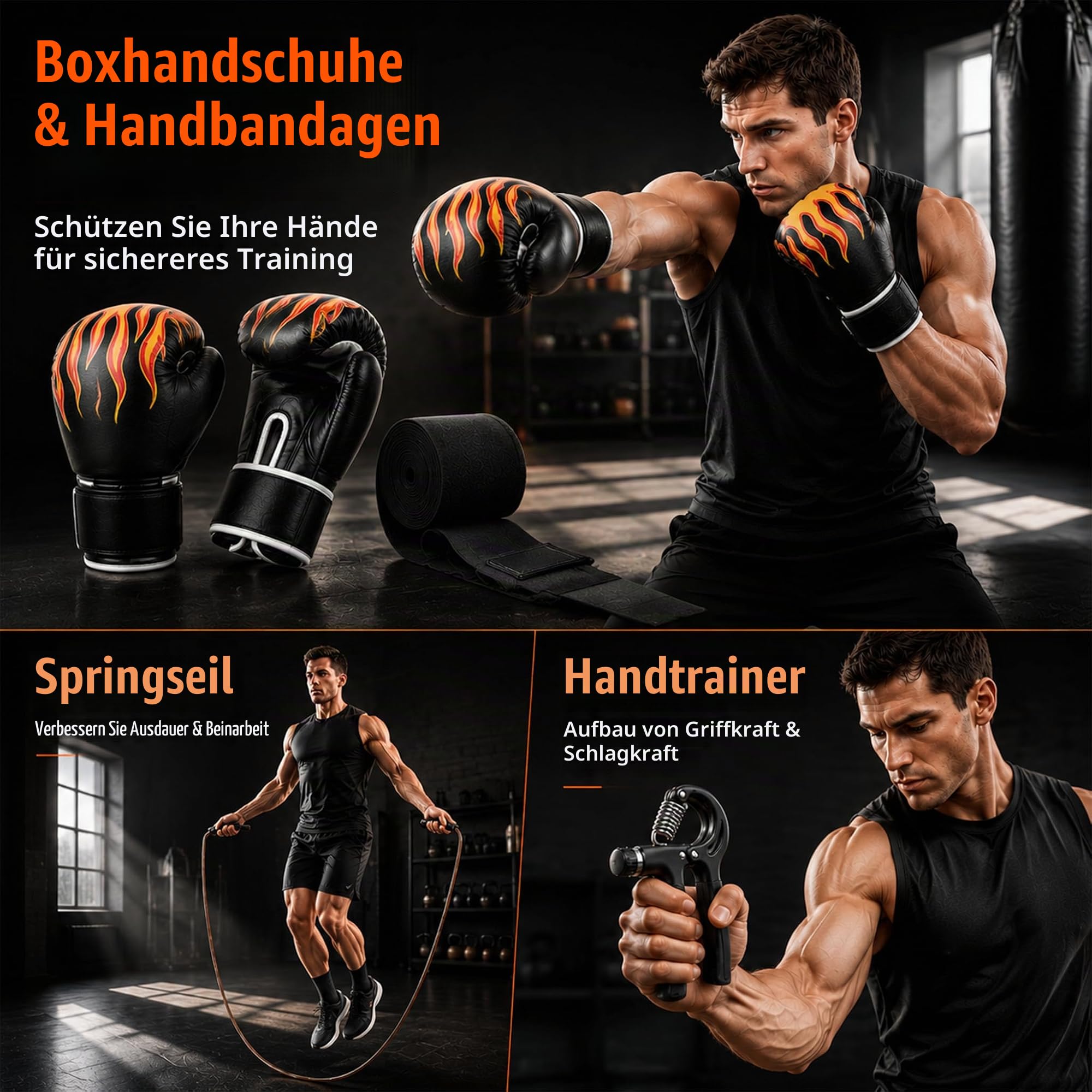 Boxsack Set 120 cm für Erwachsene mit Boxhandschuhen und Zubehör