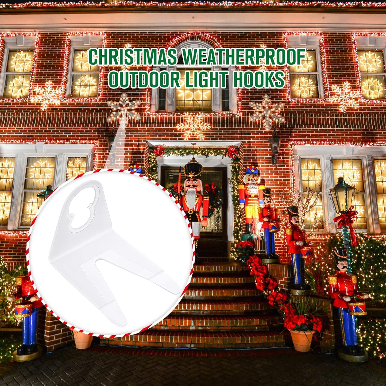 Mudder 200 Pcs Shingle Tab Light Clips for C7 C9 Christmas Lights, White