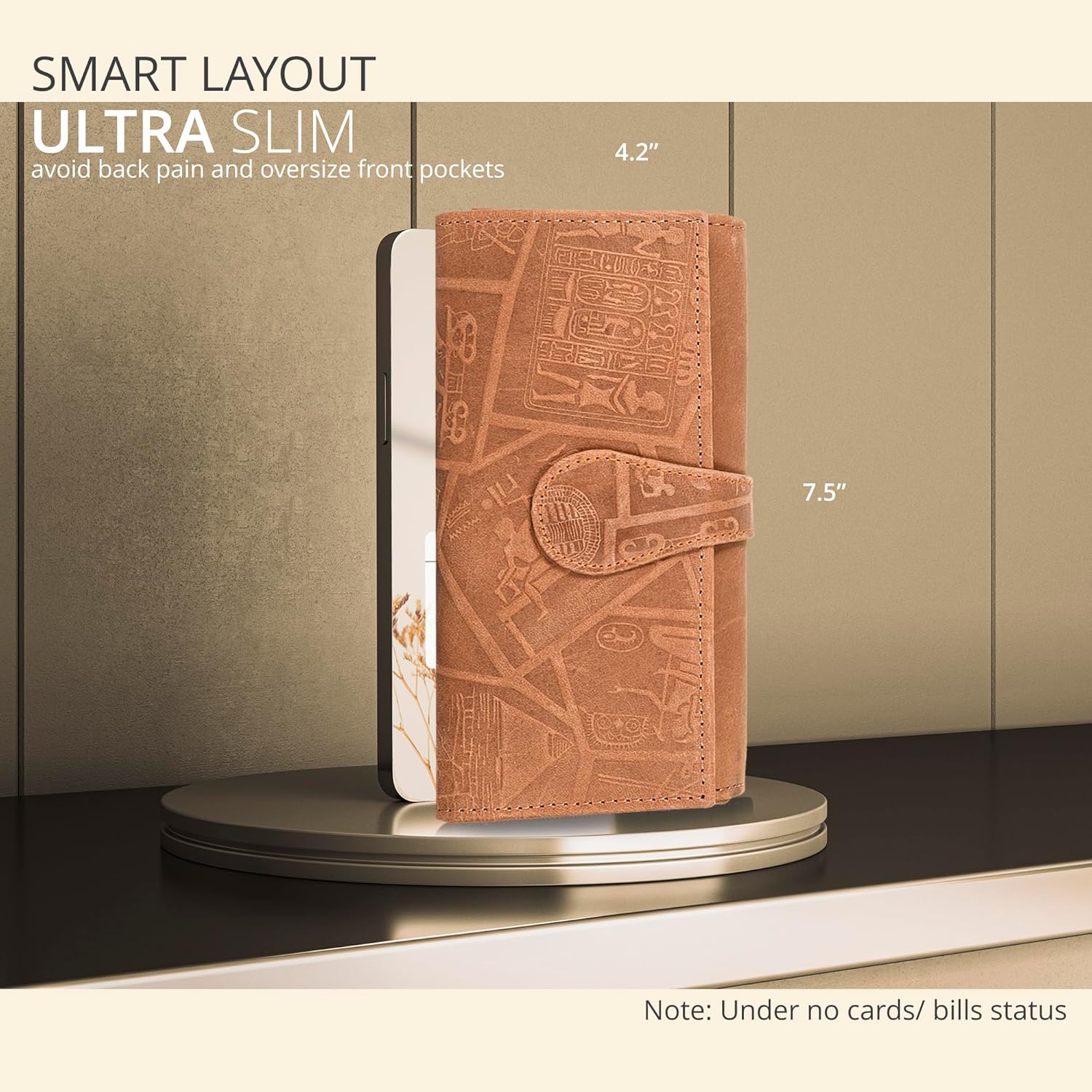 Real Leather Women Wallet Leather with RFID Blocking -Trifold Card Holder Designer Ladies Clutch with ID Window Wallets - Image 3