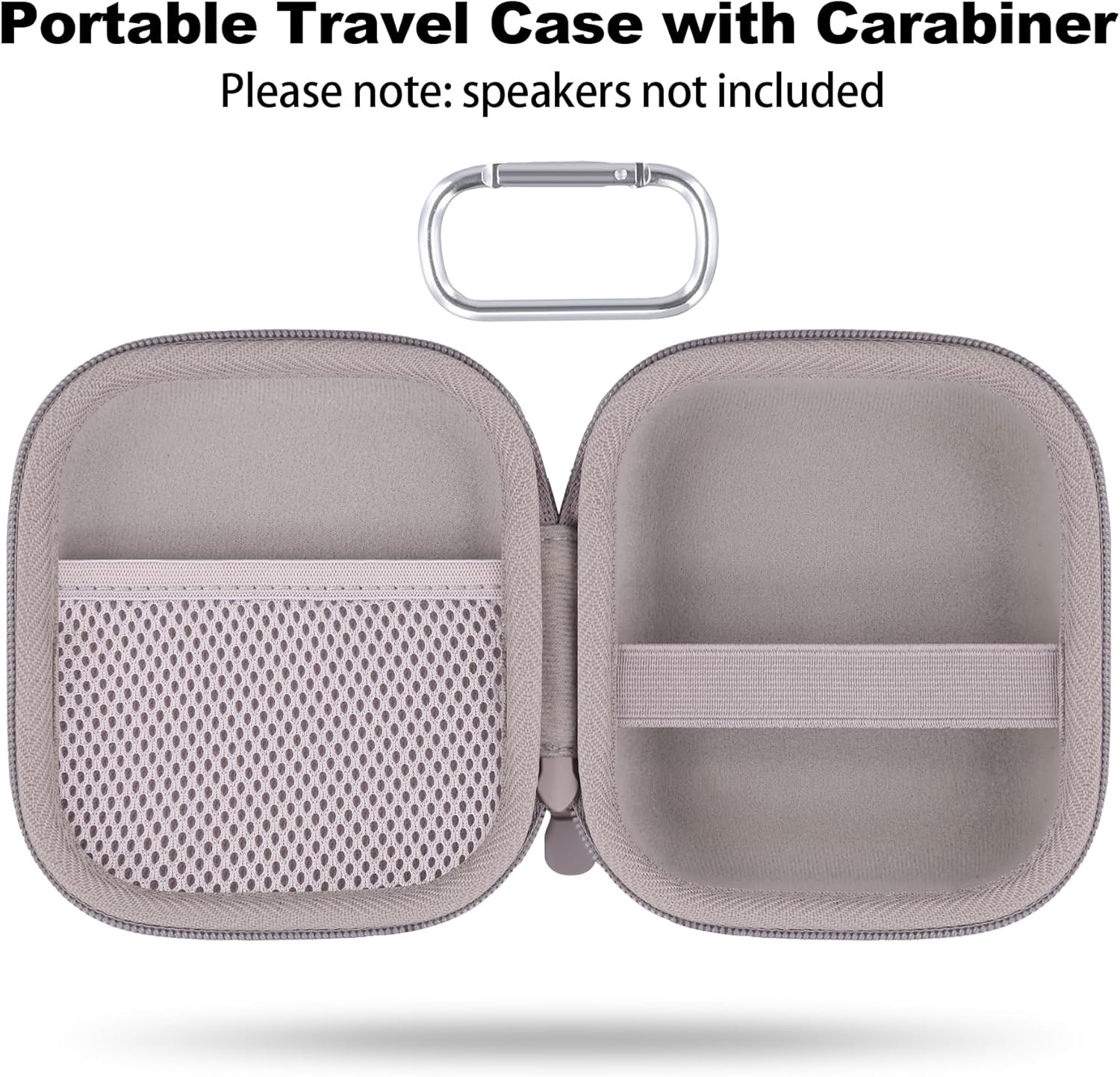 for Bose New SoundLink Micro 2nd Gen Portable Bluetooth Speaker Hard Protective Case, Portable Travel Case with Carabiner (Sand) - co2CREA - Image 3