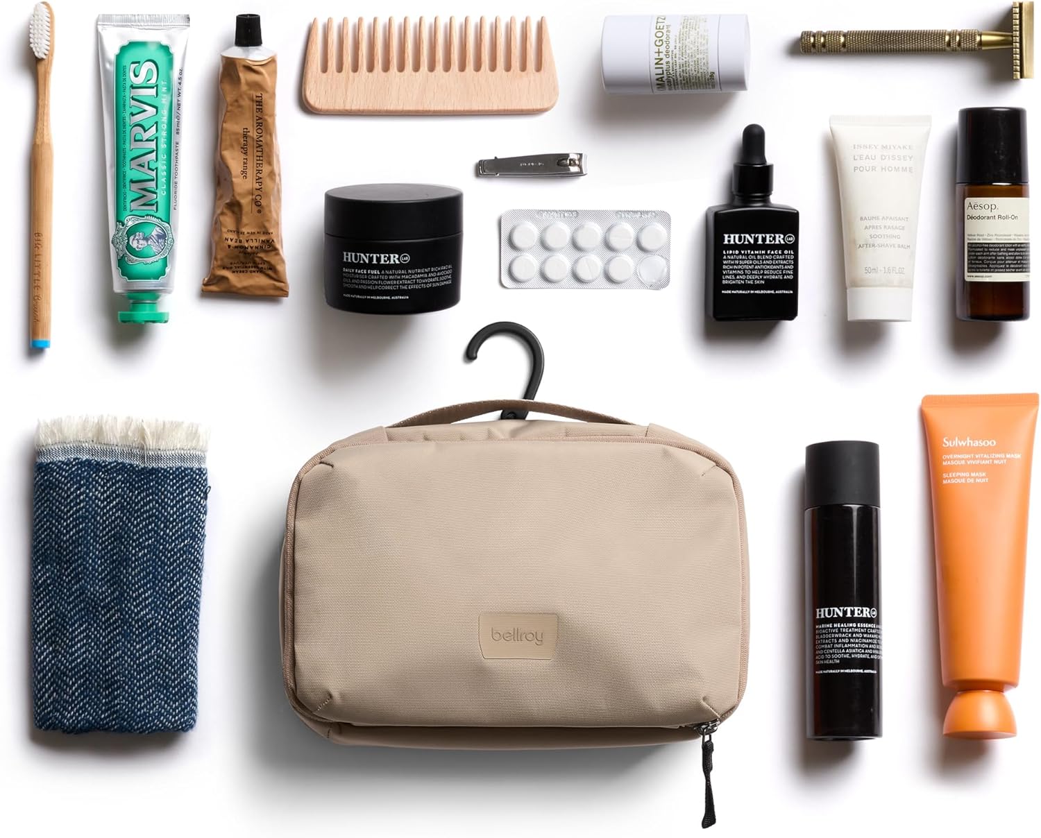 Bellroy Hanging Toiletry Kit (hanging 3 liter toiletry bag for men and women, and designed for travel) - Stone - Image 7