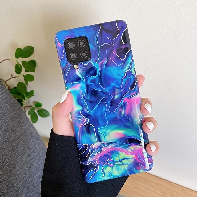 ZTOFERA Marble Case for Samsung A12/M12, Glitter Soft TPU Case with Marble Pattern, Slim Silicone Gel Anti-scratch Protective Bumper Cover for Samsung Galaxy A12 5G - Dark Blue