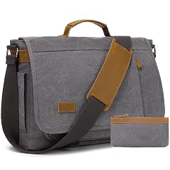 17 3 Inch Messenger Bag for Men 2PCS Laptop Bag PU Leather Canvas Work Briefcase Large Office