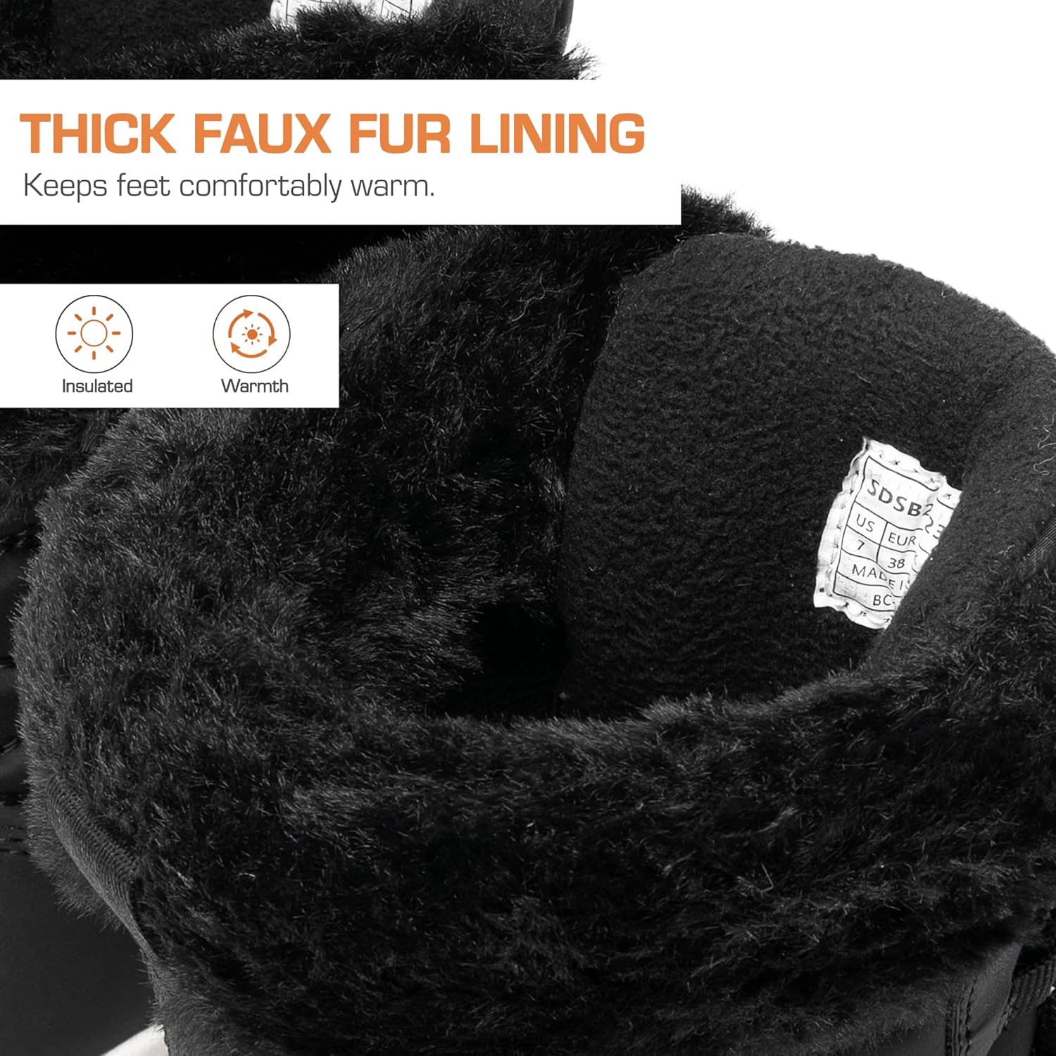 DREAM PAIRS Women's Winter Snow Boots Waterproof Lightweight Warm Faux Fur Lined Insulated Outdoor Ladies Mid-Calf Booties