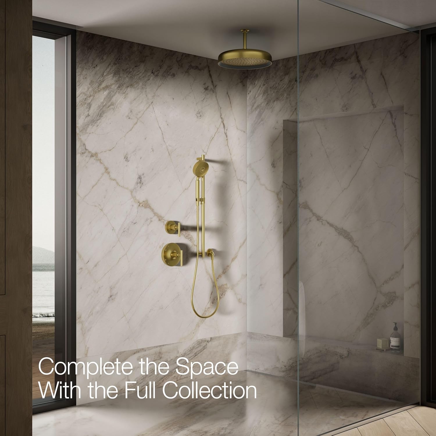 Kohler 26292-2MB Statement® Round 14" single-function rainhead, 2.5 gpm, Vibrant Brushed Moderne Brass