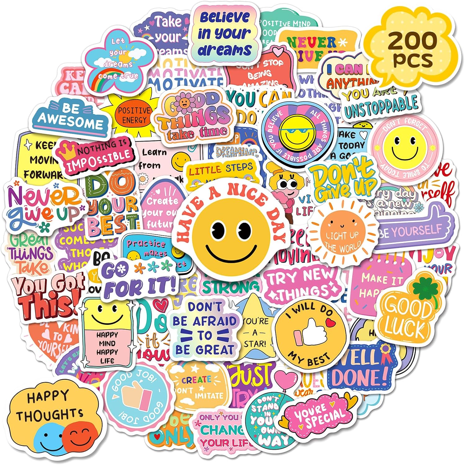 zheyistep 200PCS Motivational Stickers, Positive Affirmation Stickers