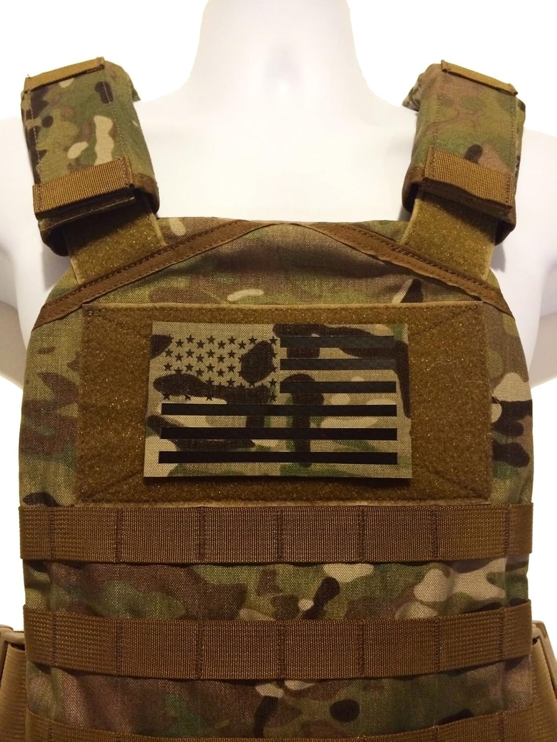 Large Tactical 5x3" IR (Infrared) Reflective Multicam OCP US Flag Patch - mil-spec