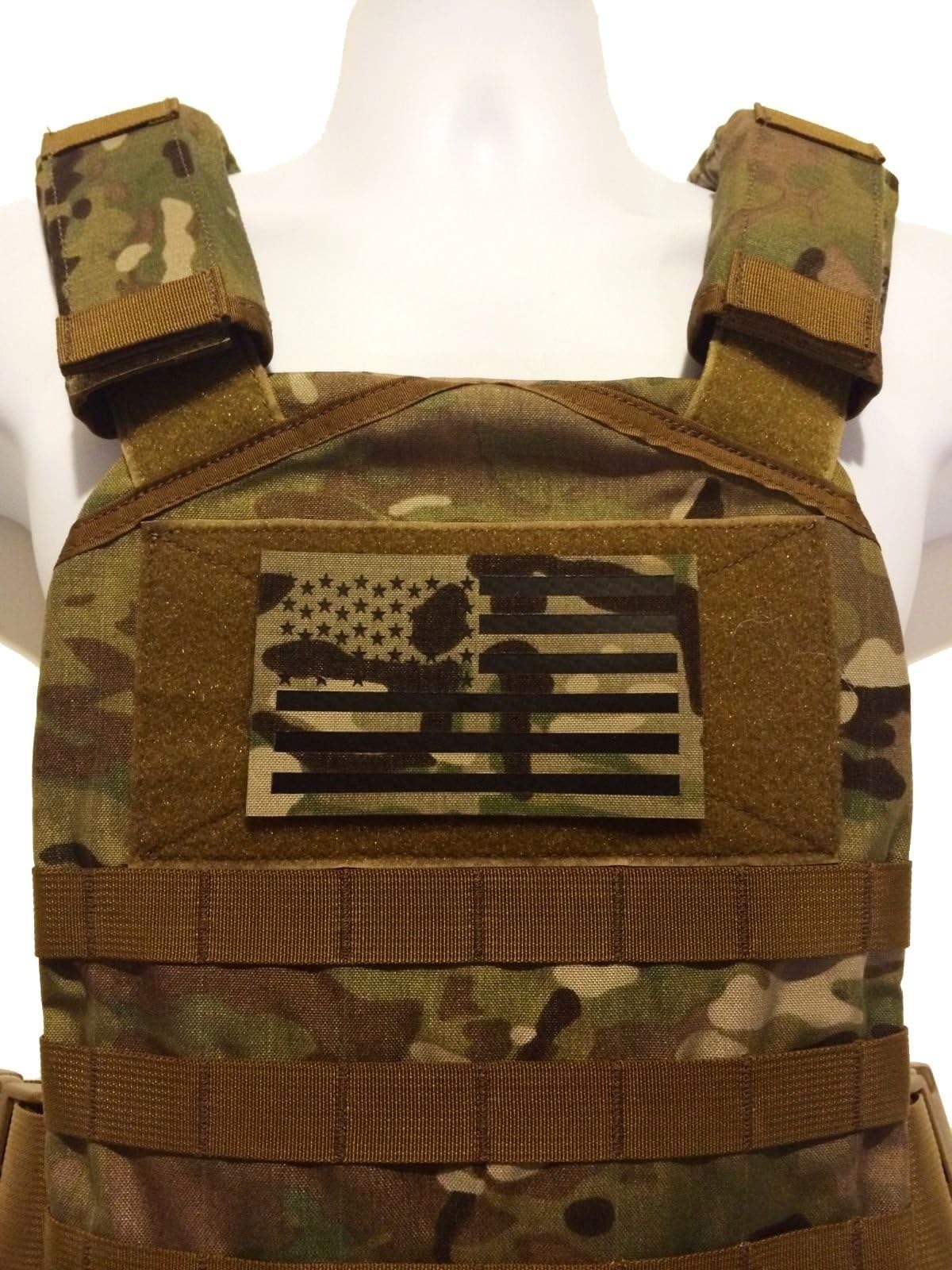 Large Tactical 5x3" IR (Infrared) Reflective Multicam OCP US Flag Patch - mil-spec