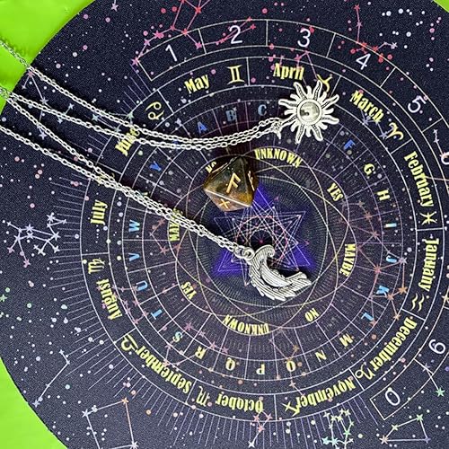 Miniatura 6 de Tookie Tapete de adivinación, tablero de péndulo ligero de forma redonda, 8.66 pulgadas con letras de cielo estrellado de goma para astrología para