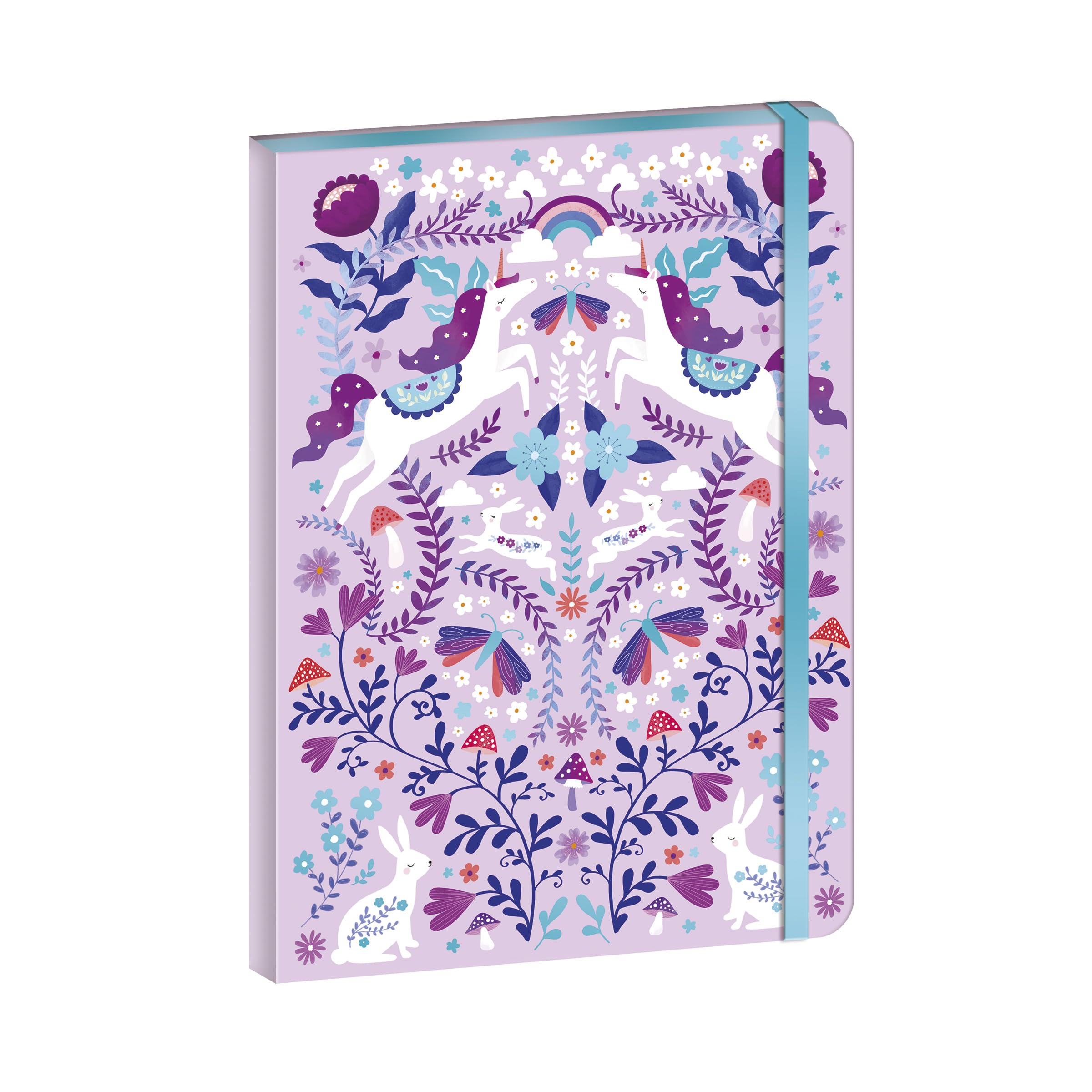 Janod - Notebook with Elastic - 144 Pages - Unicorn Theme - A5 Format - Stationery - Unicorn Stationery Gift for Girls - 6 Years and Up - J08932