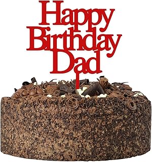 PERSONALISED Happy Birthday Dad Cake Topper Decoration - Personalise with ANY NAME Dad Daddy Grandad - Custom Birthday Cake Cup Cake Decorations - Food Safe 3mm Thick Acrylic Cake Decoration