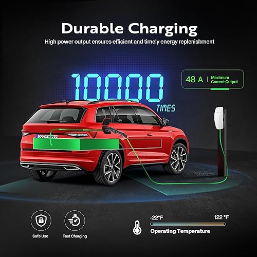 Miniatura 5 de VIVOHOME Adaptador de carga Tesla a J1772 con bloqueo anticaída, apto para todos los J1772 EVs PHEVs, Max 48 Amp 240V CA, adaptador de carga