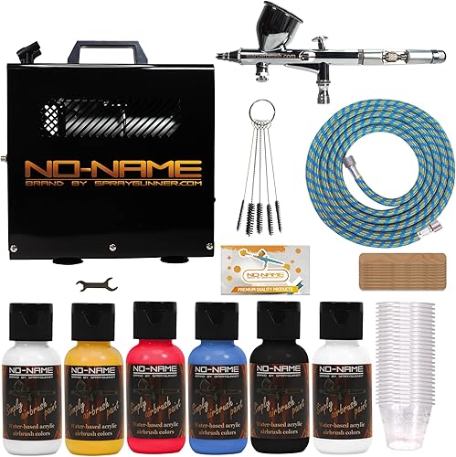 NO-NAME Kit de aerógrafo con compresor Master Blaster II, doble acción para arte, tatuajes, decoración de pasteles, maquillaje, arte de uñas,