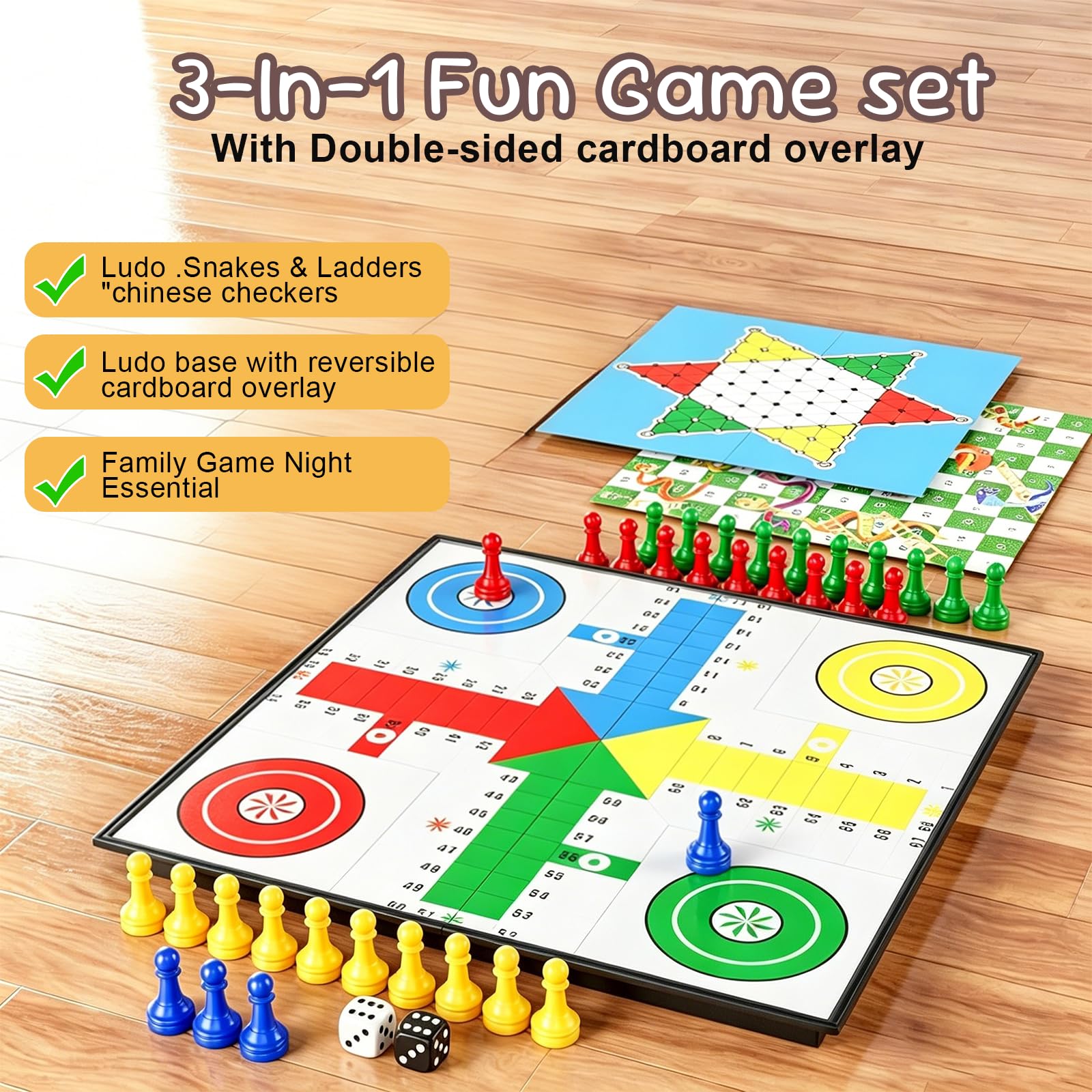 3 en 1 Parchis Magnetico Incluye Serpientes Escaleras, Ajedrez Aviones Ajedrez con Dados, Portátil Ajedrezs para Niños, Juegos Educativos para Toda Familia, Ideales para Viajes por Carretera