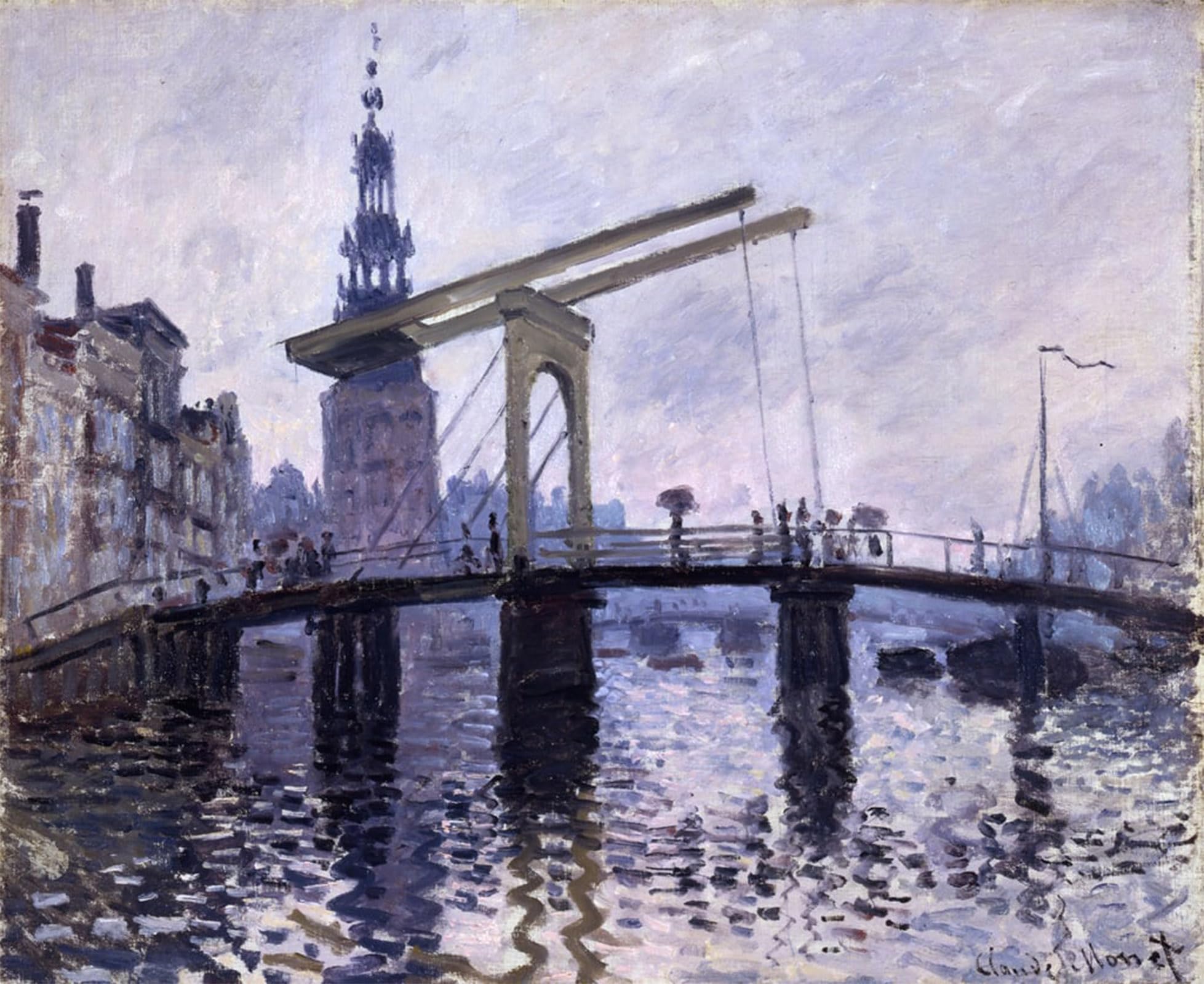 POSTERIIk Famous Animal Posters Vintage Picture the Bridge Amsterdam by Claude Monet Modern Wall Decor for Home Decor 60x90cm