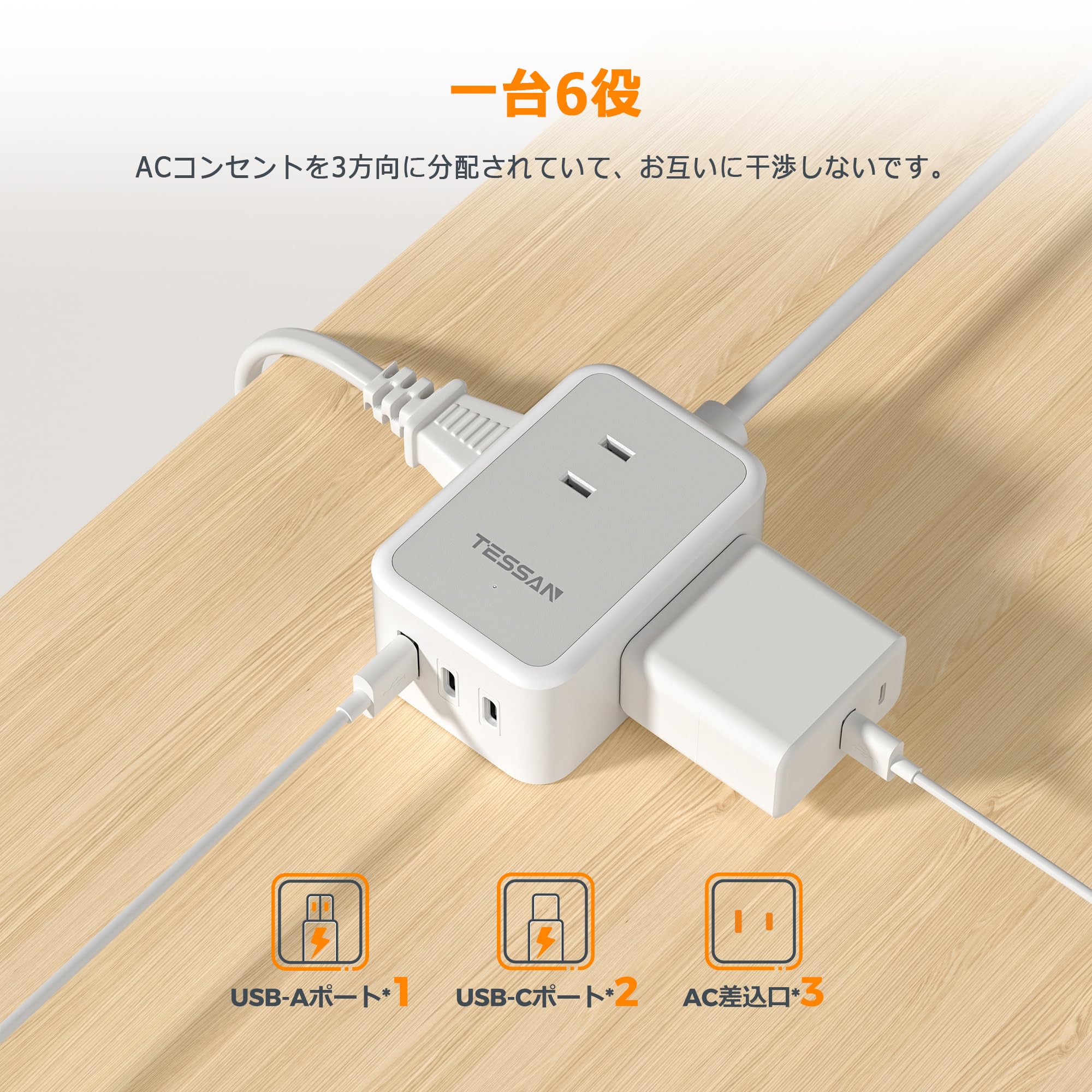 2回程くらいしか使ってません。3mくらいの延長コード付けます。 Amazon.co.jp: 延長コード 2m 電源タップ usb-c たこあし