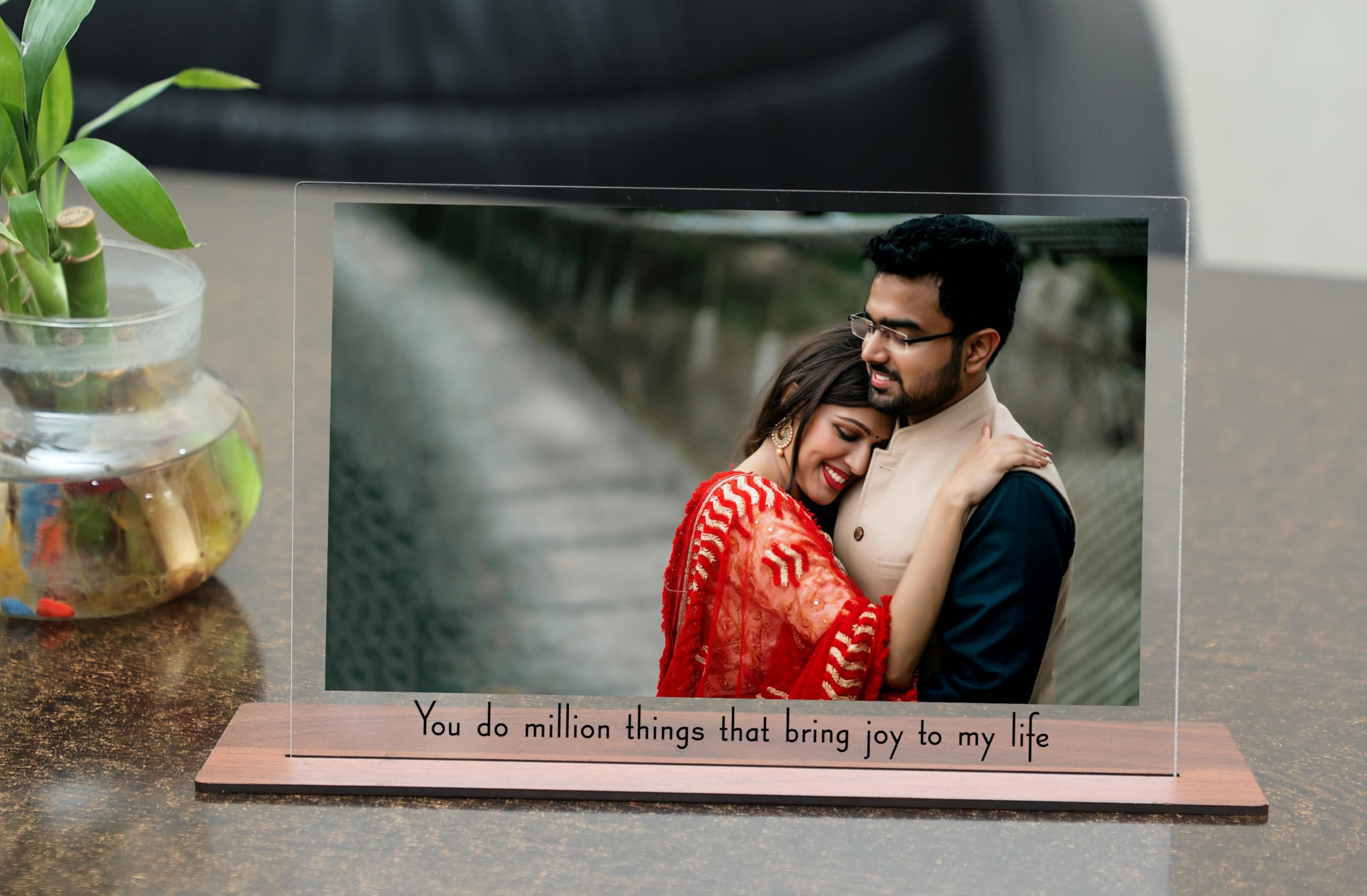 MITZVAH 6X9 Inches Custom Text and Rectangular Photo Frame Tabletop Personalized With Stand | Table Top | Birthday | Acrylic Print Customized (Style2)