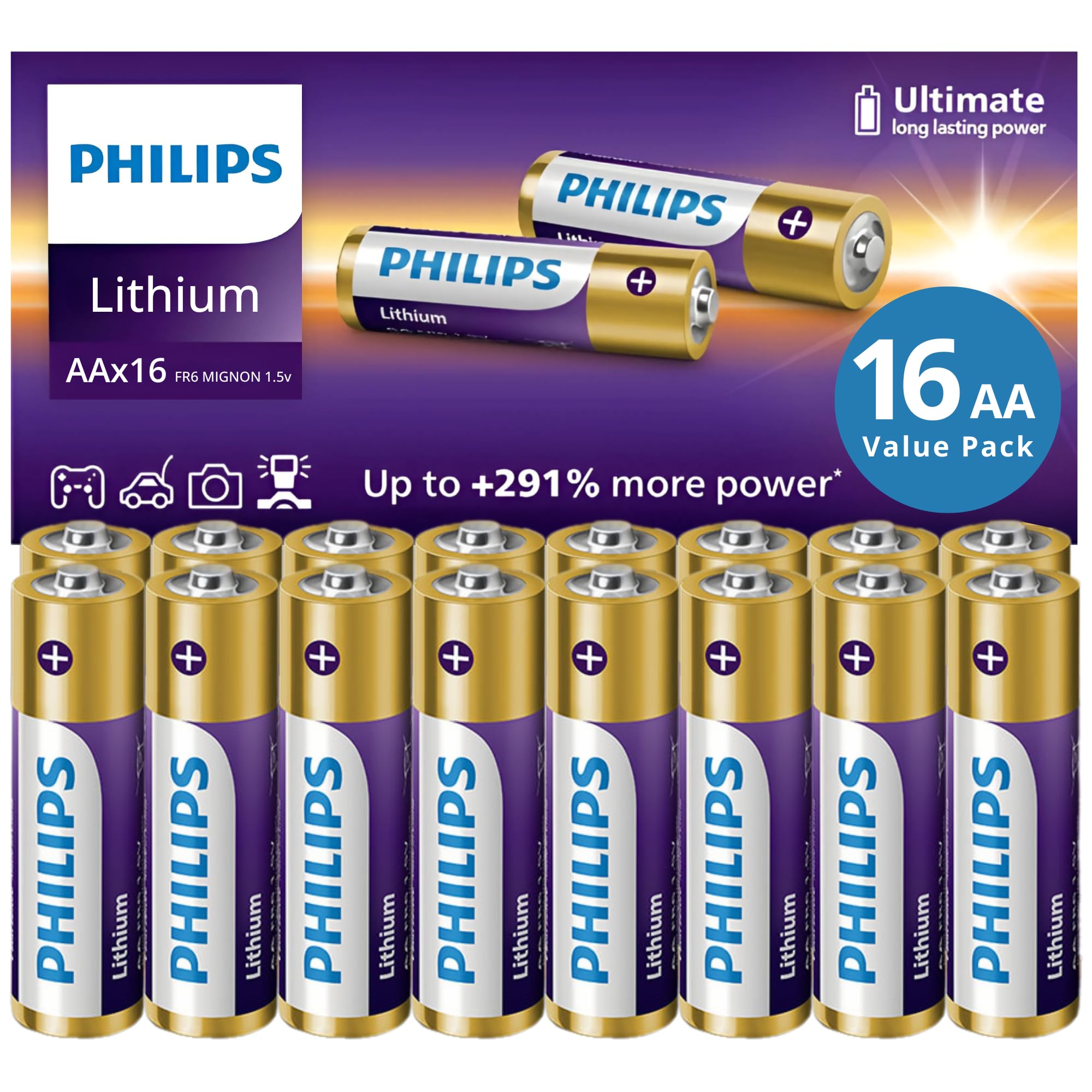Philips Lithium AA 16-Pack