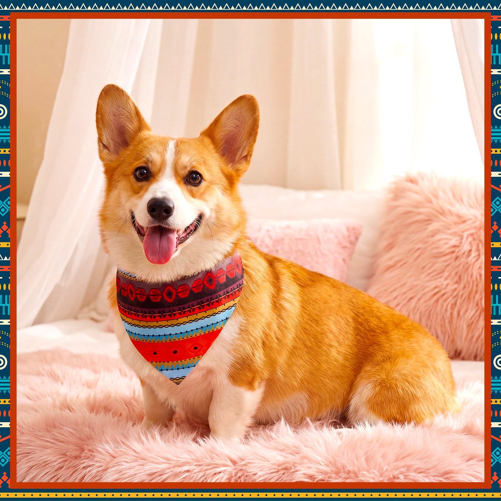 Geyoga 240 bandanas para perros a granel, bandanas ajustables de verano triangulares para aseo de perros, baberos para gatos pequeños, medianos y grandes, disfraz de mascota (boho)