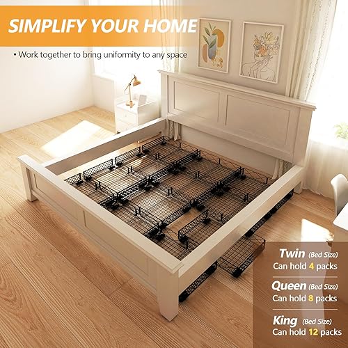 Miniatura 7 de NADAMOO Almacenamiento debajo de la cama con ruedas, paquete de 2 contenedores de almacenamiento enrollables debajo de la cama, contenedores