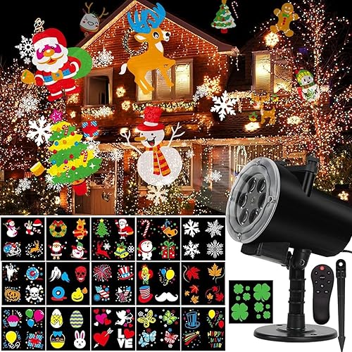 Holiday Projector Light, Syslux Halloween Christmas Projector Lights 16 HD