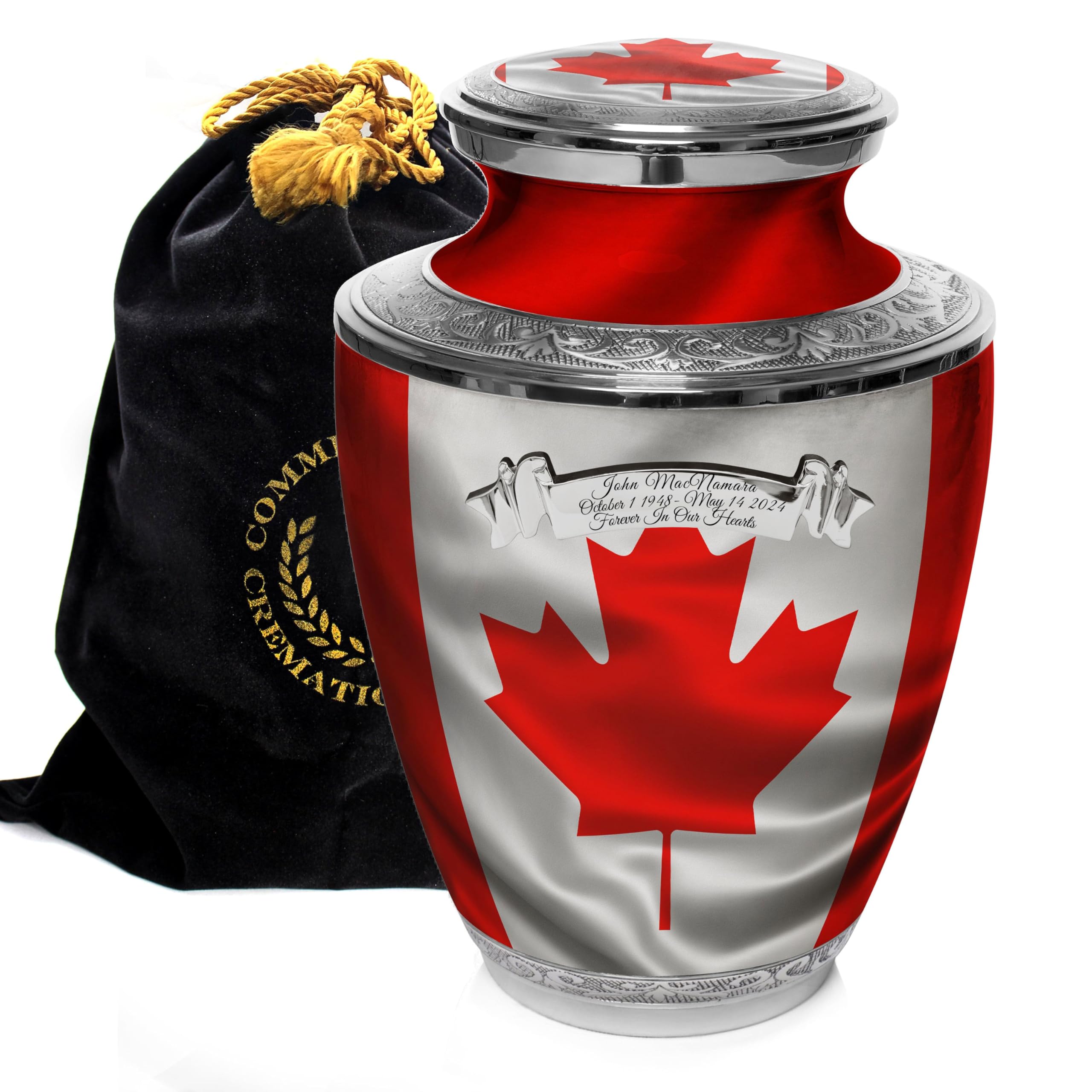 Canadian Flag Cremation Urns for Human Ashes Adult Man &amp; Urns for Ashes