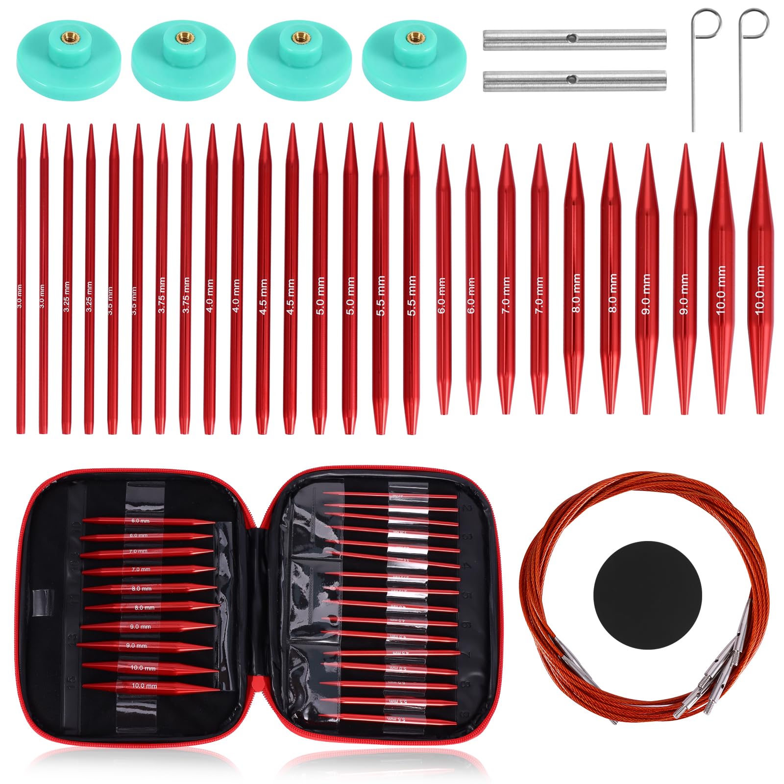 OurLeeme Circular Knitting Needles,13Pair Interchangeable for Handmade DIY